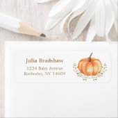 Étiquette Boho Citrouille Automne Baby shower Adresse de ret (En situation)