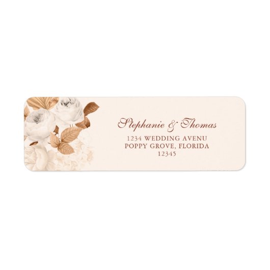 Étiquette Boho Copper et White Return Address (Devant)