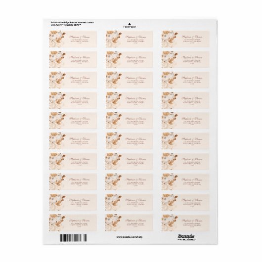 Étiquette Boho Copper et White Return Address (Feuille entière)