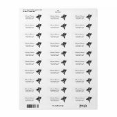 Étiquette Boho d'arbre noir et blanc simple et moderne (Feuille entière)