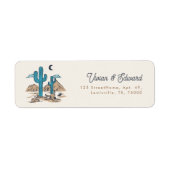 Étiquette Boho Desert Cactus Arizona Wedding Return Address (Devant)