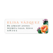 Étiquette Boho Désert Cactus & Fleurs Adresse de Retour (Devant)
