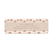 Étiquette Boho Desert Rainbow Neutral Douche Adresse de reto (Devant)