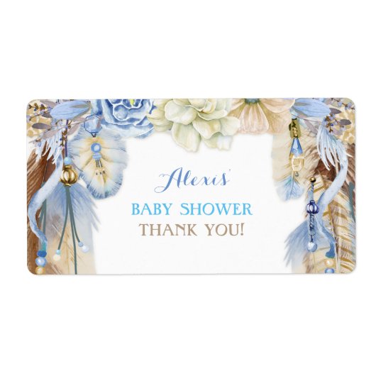 Étiquette Boho Dream Catcher Bouteille d'eau Merci cadeau (Devant)