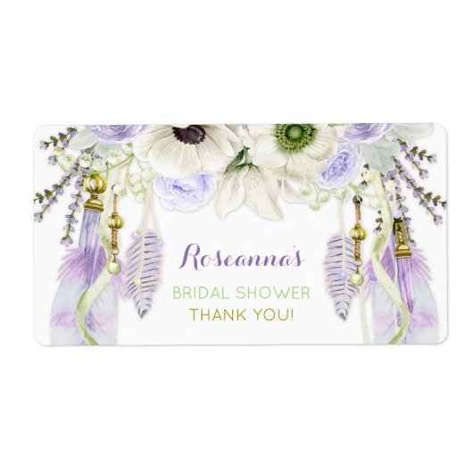 Étiquette Boho Dream Catcher Bouteille d'eau Merci cadeau (Devant)