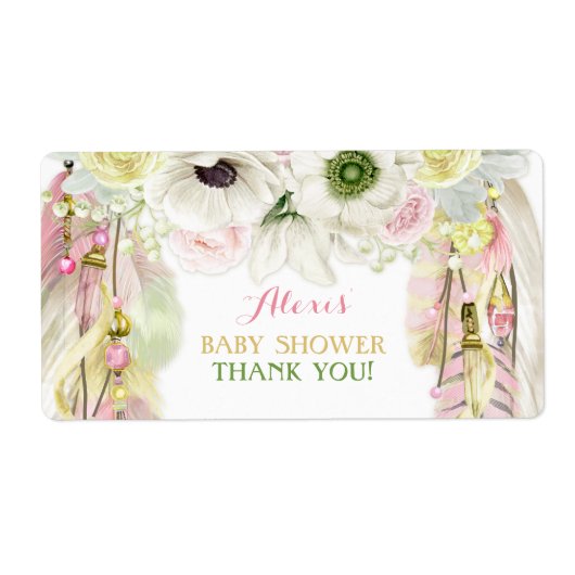 Étiquette Boho Dream Catcher Bouteille d'eau Merci cadeau (Devant)