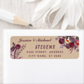 Étiquette Boho en carton aquarelle romantique bouquet floral (En situation)