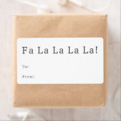 Étiquette Boho Fa La La La La La Moderne ! Cadeau rectangula (En situation)