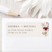 Étiquette Boho Fall Fleur sauvage Mariage Adresse de retour (En situation)