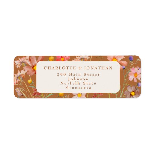 Étiquette Boho Fall Floral Mariage (Devant)