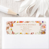 Étiquette Boho Fall Floral Terracotta Mariage beige (En situation)