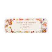 Étiquette Boho Fall Floral Terracotta Mariage beige (Devant)