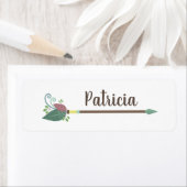 Étiquette Boho flèche design, nom personnalisé (En situation)