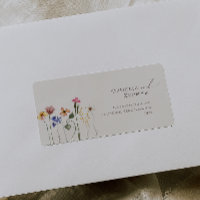 Boho Fleur de Champ Beige Réponse Mariage Adresse 