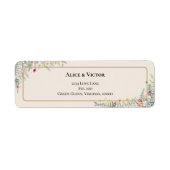 Étiquette Boho Fleur sauvage Fern Beige Mariage Adresse de r (Devant)