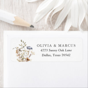 Étiquette Boho Fleur sauvage Mariage Adresse de retour