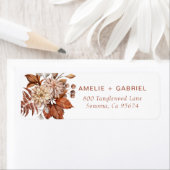 Étiquette Boho Fleurs d'automne Foliage Couple (En situation)