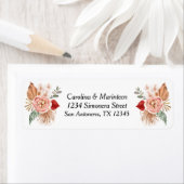 Étiquette Boho Floral Heart Blanc (En situation)