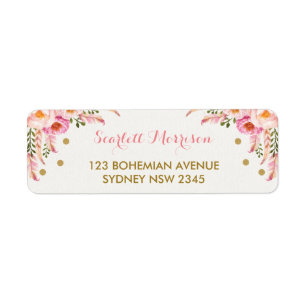 Étiquette Boho floral rougissent le ęr anniversaire de