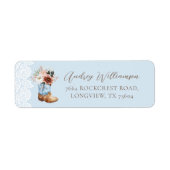 Étiquette Boho Floral Western Blue Cowboy Boot Baby shower (Devant)