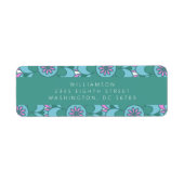 Étiquette Boho Flower Super Douche verte Adresse de retour (Devant)