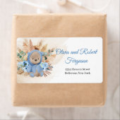 Étiquette Boho garçon en peluche ours pampas herbe eucalyptu (En situation)