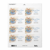 Étiquette Boho garçon en peluche ours pampas herbe eucalyptu (Feuille entière)