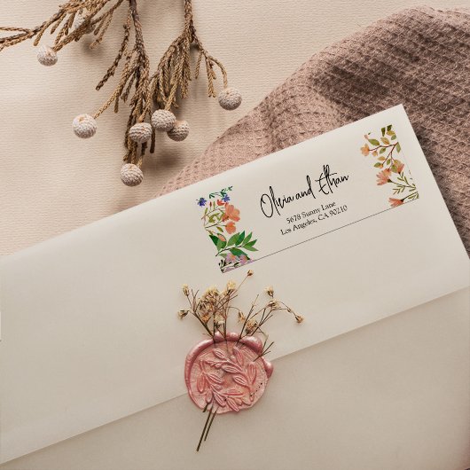 Étiquette Boho Garden of Fleur sauvage Adresse de retour Lab