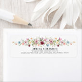 Étiquette Boho Garden Watercolor Wildflower Wedding  (En situation)