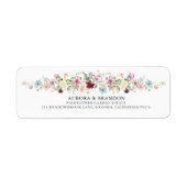 Étiquette Boho Garden Watercolor Wildflower Wedding  (Devant)