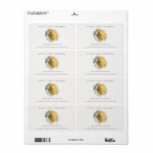 Étiquette Boho Gold Saga Green Floral Wreath Adresse (Feuille entière)