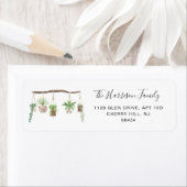 Étiquette Boho Hanging Plante aquarelle (En situation)