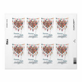 Étiquette Boho Heart Piniata Address (Feuille entière)
