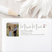 Étiquette Boho Hearts Merry & Married Photo Return Adresse (En situation)