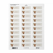 Étiquette Boho Highland Cow Neutral Adresse de retour (Feuille entière)