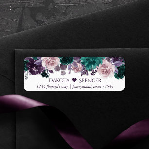 Étiquette Boho Humeur Fleurs de mariage violet aubergine