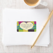 Étiquette Boho Maximalist Patchwork Quilt Heart Adresse (En situation)