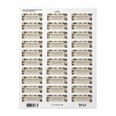 Étiquette Boho Modern Botanical Black Ivory Adresse de retou (Feuille entière)