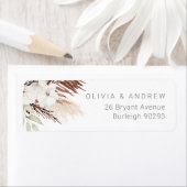 Étiquette Boho Modern Floral Mariage Adresse de retour (En situation)