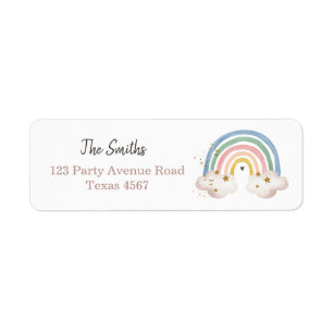 Étiquette Boho Modern Pastel Arc-en-ciel Retourner l'adresse