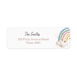 Étiquette Boho Modern Pastel Arc-en-ciel Retourner l'adresse