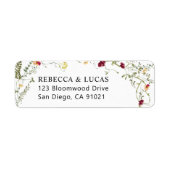 Étiquette Boho moderne Fleur sauvage verdure Adresse de reto (Devant)