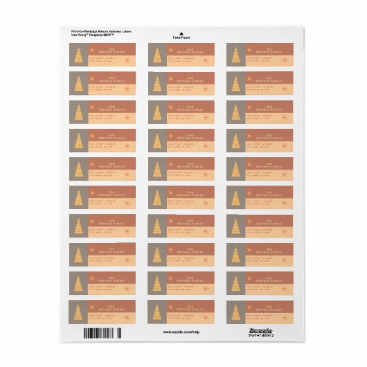 Étiquette Boho moderne joyeux bloc de couleurs vacances (Feuille entière)