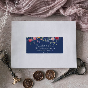 Étiquette Boho Multicolor Fleur sauvage mariage RSVP Adresse