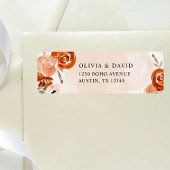 Étiquette Boho orange rustique | Mariage d'aquarelle