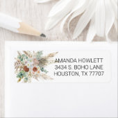 Étiquette Boho Pampas Grass Floral Bouquet Aquarelle (En situation)