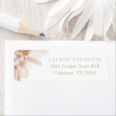 Étiquette Boho Pampas Grass Girl Baby shower Adresse de reto (En situation)