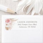 Étiquette Boho Pampas Grass Girl Baby shower Adresse de reto (En situation)