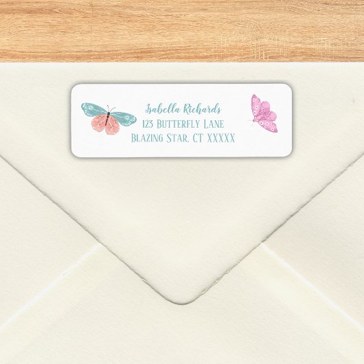 Étiquette Boho Papillons Floraux Magnifiques