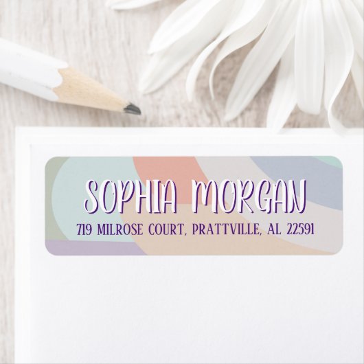 Étiquette Boho Pastel Rainbow (En situation)